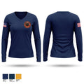 Curran Fire Department Women's Long Sleeve V-neck Shirt - 1