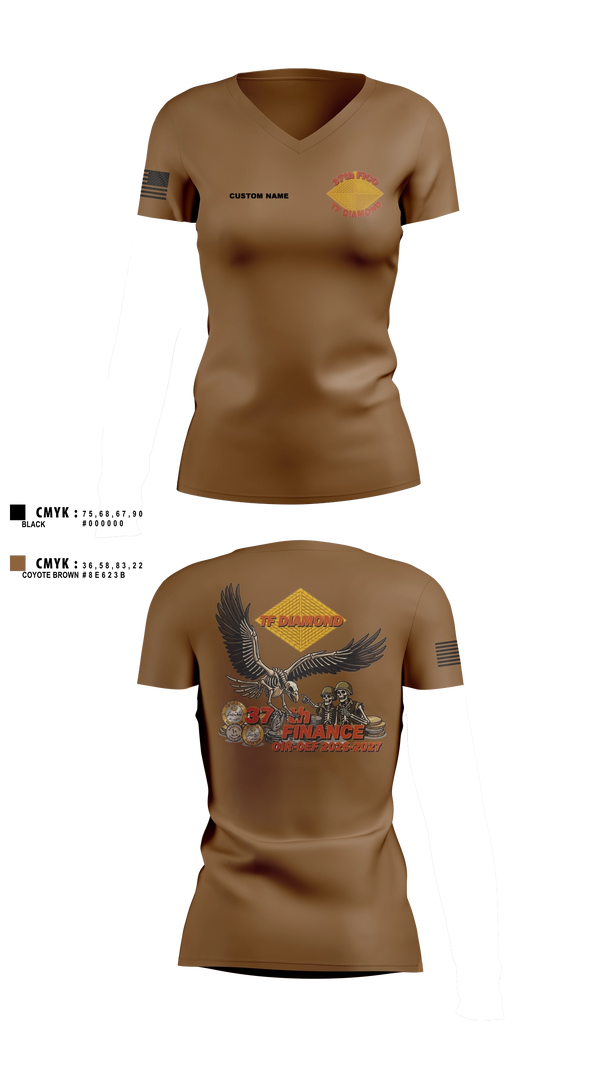 Womens Short Sleeve Vneck Shirt, 37th FICO, Army, Teamtime, Team time, sublimation, custom sports apparel, team uniforms, spirit wear, spiritwear, sports uniforms, custom shirts, team store, custom team store, fundraiser sports, apparel fundraiser