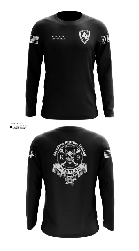 Long Sleeve Performance Shirt, Aberdeen Proving Ground Police Department, Police, Teamtime, Team time, sublimation, custom sports apparel, team uniforms, spirit wear, spiritwear, sports uniforms, custom shirts, team store, custom team store, fundraiser sports, apparel fundraiser
