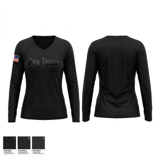 Womens Long Sleeve Vneck Shirt, Fox Team, Police, Teamtime, Team time, sublimation, custom sports apparel, team uniforms, spirit wear, spiritwear, sports uniforms, custom shirts, team store, custom team store, fundraiser sports, apparel fundraiser