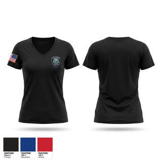 Womens Short Sleeve Vneck Shirt, Hopkinton Police Department, Police, Teamtime, Team time, sublimation, custom sports apparel, team uniforms, spirit wear, spiritwear, sports uniforms, custom shirts, team store, custom team store, fundraiser sports, apparel fundraiser