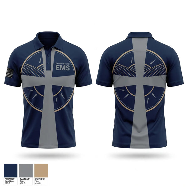 Short Sleeve Performance Polo, Benton County E.M.S., EMS/EMT, Teamtime, Team time, sublimation, custom sports apparel, team uniforms, spirit wear, spiritwear, sports uniforms, custom shirts, team store, custom team store, fundraiser sports, apparel fundraiser