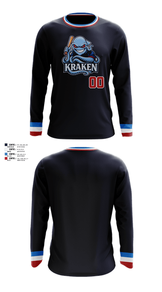 Long Sleeve Performance Shirt, Kraken, Baseball, Teamtime, Team time, sublimation, custom sports apparel, team uniforms, spirit wear, spiritwear, sports uniforms, custom shirts, team store, custom team store, fundraiser sports, apparel fundraiser