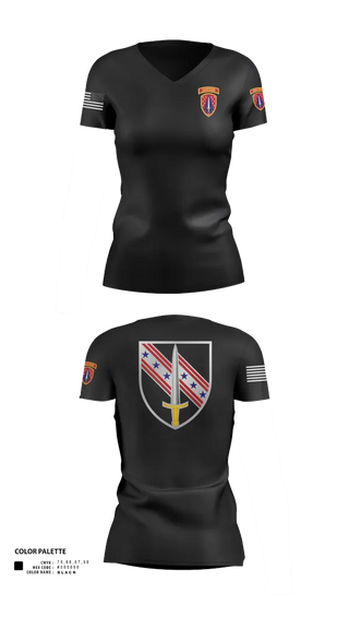 Womens Short Sleeve Vneck Shirt, 6/54th SFAB, National Guard, Teamtime, Team time, sublimation, custom sports apparel, team uniforms, spirit wear, spiritwear, sports uniforms, custom shirts, team store, custom team store, fundraiser sports, apparel fundraiser