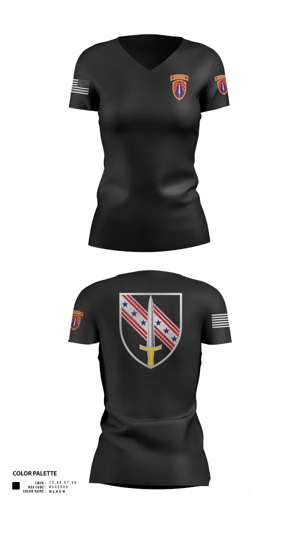 Womens Short Sleeve Vneck Shirt, 6/54th SFAB, National Guard, Teamtime, Team time, sublimation, custom sports apparel, team uniforms, spirit wear, spiritwear, sports uniforms, custom shirts, team store, custom team store, fundraiser sports, apparel fundraiser