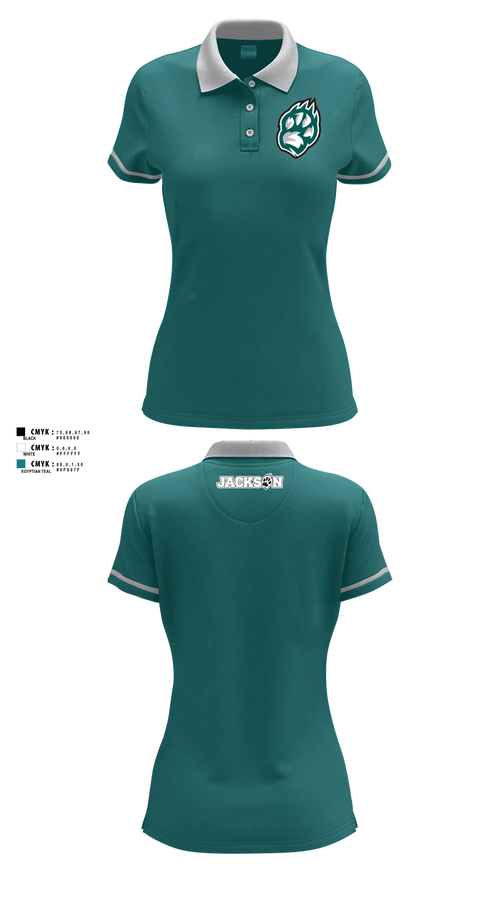 Womens Short Sleeve Performance Polo, Jackson Dance, Cheer, Teamtime, Team time, sublimation, custom sports apparel, team uniforms, spirit wear, spiritwear, sports uniforms, custom shirts, team store, custom team store, fundraiser sports, apparel fundraiser
