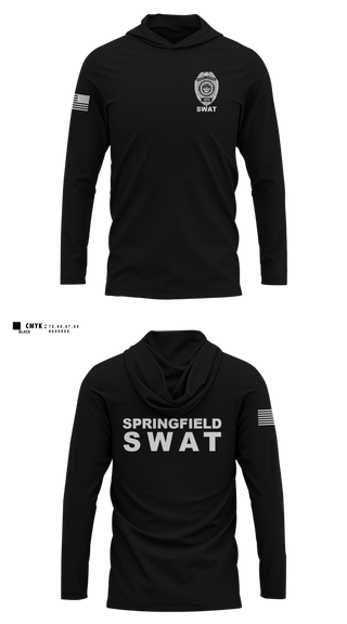 Long Sleeve Hooded Sun Shirt, Springfield Ohio SWAT, Police, Teamtime, Team time, sublimation, custom sports apparel, team uniforms, spirit wear, spiritwear, sports uniforms, custom shirts, team store, custom team store, fundraiser sports, apparel fundraiser