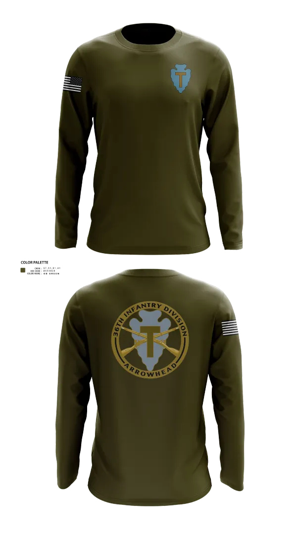 Long Sleeve Performance Shirt, 36th Infantry Division A Co 1-141, , Teamtime, Team time, sublimation, custom sports apparel, team uniforms, spirit wear, spiritwear, sports uniforms, custom shirts, team store, custom team store, fundraiser sports, apparel fundraiser