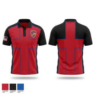 Short Sleeve Performance Polo, St. Boni, Fire Department, Teamtime, Team time, sublimation, custom sports apparel, team uniforms, spirit wear, spiritwear, sports uniforms, custom shirts, team store, custom team store, fundraiser sports, apparel fundraiser