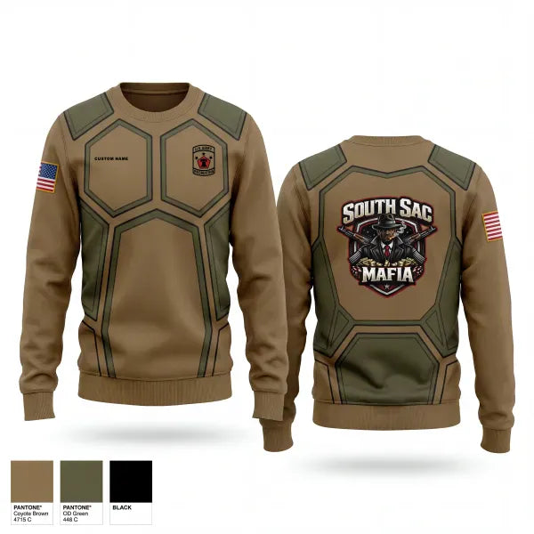 Crew Neck Sweatshirt, SAC SOUTH, Army, Teamtime, Team time, sublimation, custom sports apparel, team uniforms, spirit wear, spiritwear, sports uniforms, custom shirts, team store, custom team store, fundraiser sports, apparel fundraiser
