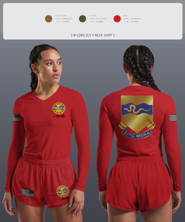 Womens Long Sleeve Vneck Shirt, 3-116 CAV, , Teamtime, Team time, sublimation, custom sports apparel, team uniforms, spirit wear, spiritwear, sports uniforms, custom shirts, team store, custom team store, fundraiser sports, apparel fundraiser