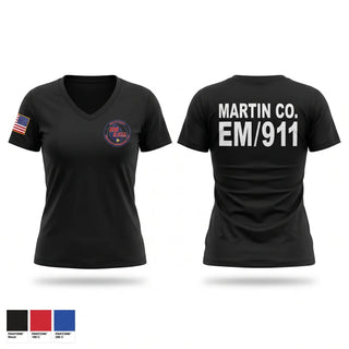 Womens Short Sleeve Vneck Shirt, Martin co EM/911, Fire Department, Teamtime, Team time, sublimation, custom sports apparel, team uniforms, spirit wear, spiritwear, sports uniforms, custom shirts, team store, custom team store, fundraiser sports, apparel fundraiser