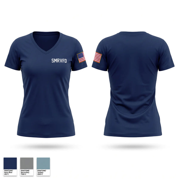 Womens Short Sleeve Vneck Shirt, SMRVFD, Fire Department, Teamtime, Team time, sublimation, custom sports apparel, team uniforms, spirit wear, spiritwear, sports uniforms, custom shirts, team store, custom team store, fundraiser sports, apparel fundraiser