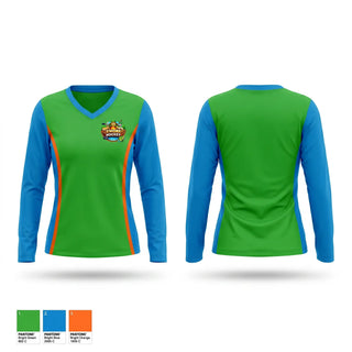Womens Long Sleeve Vneck Shirt, S’More Hockey, Ice Hockey, Teamtime, Team time, sublimation, custom sports apparel, team uniforms, spirit wear, spiritwear, sports uniforms, custom shirts, team store, custom team store, fundraiser sports, apparel fundraiser