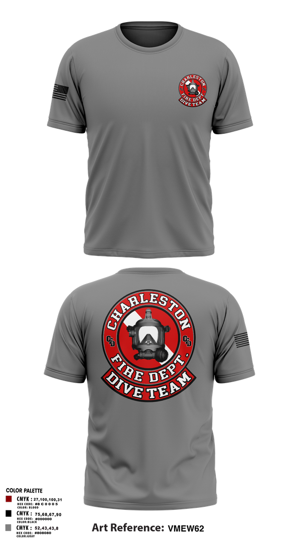 Short Sleeve Performance Shirt, Charleston Fire Dept Dive Team, Fire Department, Teamtime, Team time, sublimation, custom sports apparel, team uniforms, spirit wear, spiritwear, sports uniforms, custom shirts, team store, custom team store, fundraiser sports, apparel fundraiser