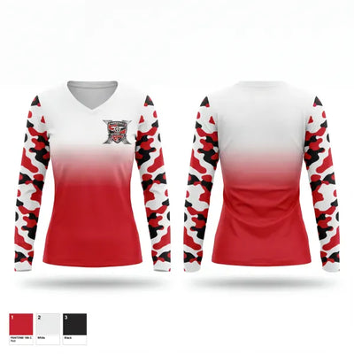 AYSO Region 1398 Arsenal 46301303 Women's Long Sleeve V-neck Shirt - 1