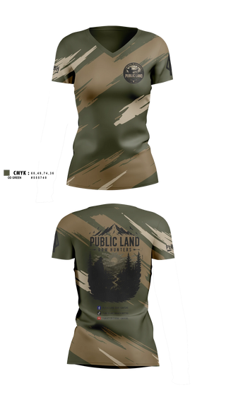 Womens Short Sleeve Vneck Shirt, Public Land Bow Hunters, , Teamtime, Team time, sublimation, custom sports apparel, team uniforms, spirit wear, spiritwear, sports uniforms, custom shirts, team store, custom team store, fundraiser sports, apparel fundraiser