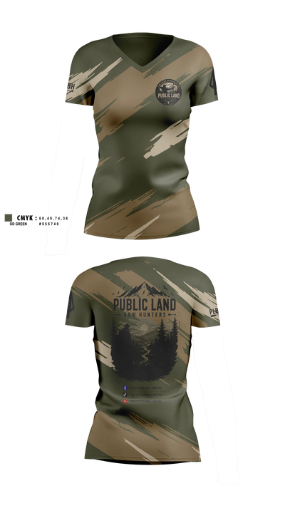 Public Land Bow Hunters Women's Short Sleeve V-neck Shirt - 4