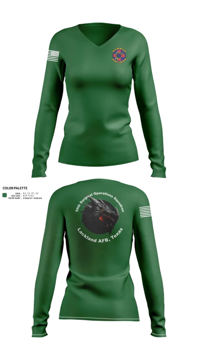 59th Surgical Operations Squadron 37744422 Women's Long Sleeve V-neck Shirt - 60