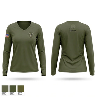 Womens Long Sleeve Vneck Shirt, 13th MDB, Army, Teamtime, Team time, sublimation, custom sports apparel, team uniforms, spirit wear, spiritwear, sports uniforms, custom shirts, team store, custom team store, fundraiser sports, apparel fundraiser