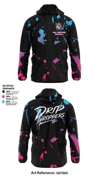 Windbreaker, Drip Droppers, Baseball, Teamtime, Team time, sublimation, custom sports apparel, team uniforms, spirit wear, spiritwear, sports uniforms, custom shirts, team store, custom team store, fundraiser sports, apparel fundraiser