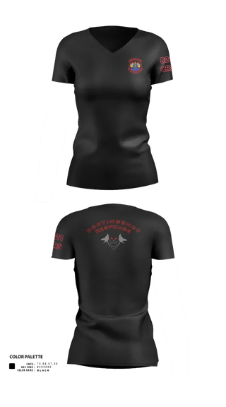 Womens Short Sleeve Vneck Shirt, 821 CRS, Air Force, Teamtime, Team time, sublimation, custom sports apparel, team uniforms, spirit wear, spiritwear, sports uniforms, custom shirts, team store, custom team store, fundraiser sports, apparel fundraiser
