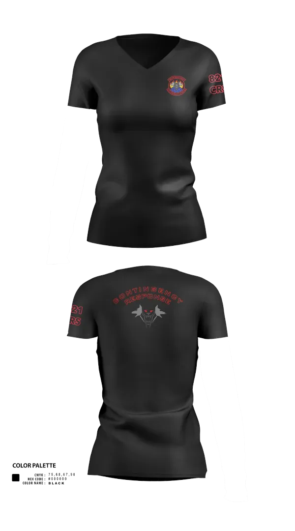 Womens Short Sleeve Vneck Shirt, 821 CRS, Air Force, Teamtime, Team time, sublimation, custom sports apparel, team uniforms, spirit wear, spiritwear, sports uniforms, custom shirts, team store, custom team store, fundraiser sports, apparel fundraiser