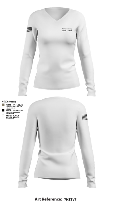 Natrona County SRT TEMS 24087220 Women's Long Sleeve V-neck Shirt - 2