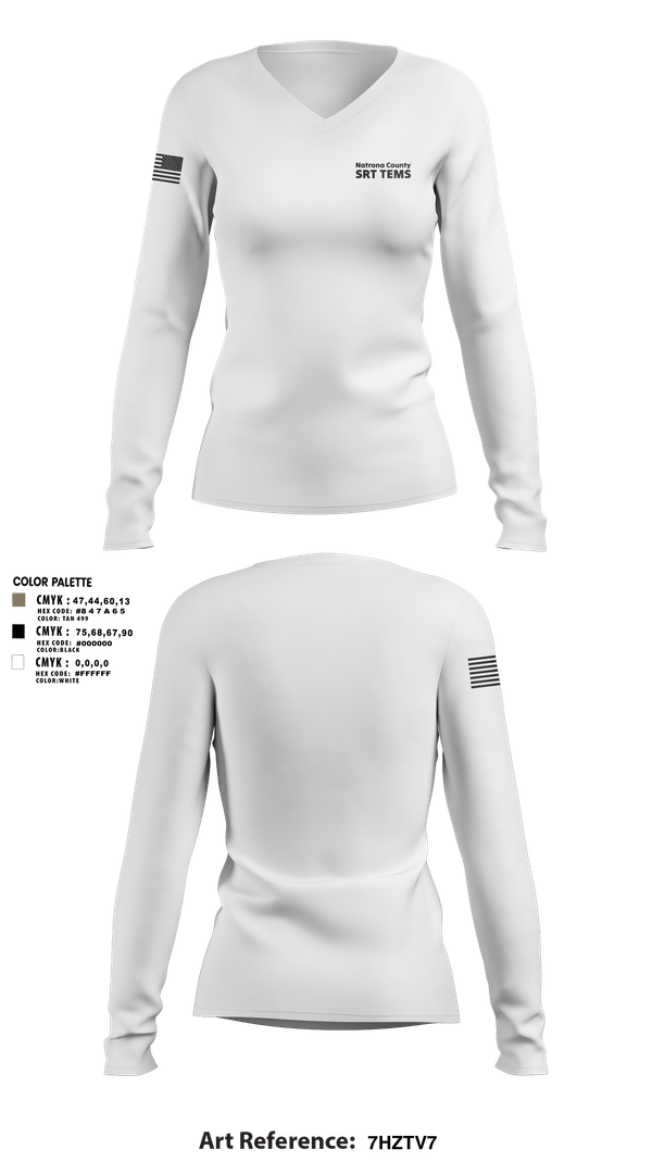 Womens Long Sleeve Vneck Shirt, Natrona County SRT TEMS, , Teamtime, Team time, sublimation, custom sports apparel, team uniforms, spirit wear, spiritwear, sports uniforms, custom shirts, team store, custom team store, fundraiser sports, apparel fundraiser