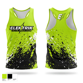 Mens Track Singlet, ELEKTRIK ELITE TRACK CLUB, Track & Field, Teamtime, Team time, sublimation, custom sports apparel, team uniforms, spirit wear, spiritwear, sports uniforms, custom shirts, team store, custom team store, fundraiser sports, apparel fundraiser
