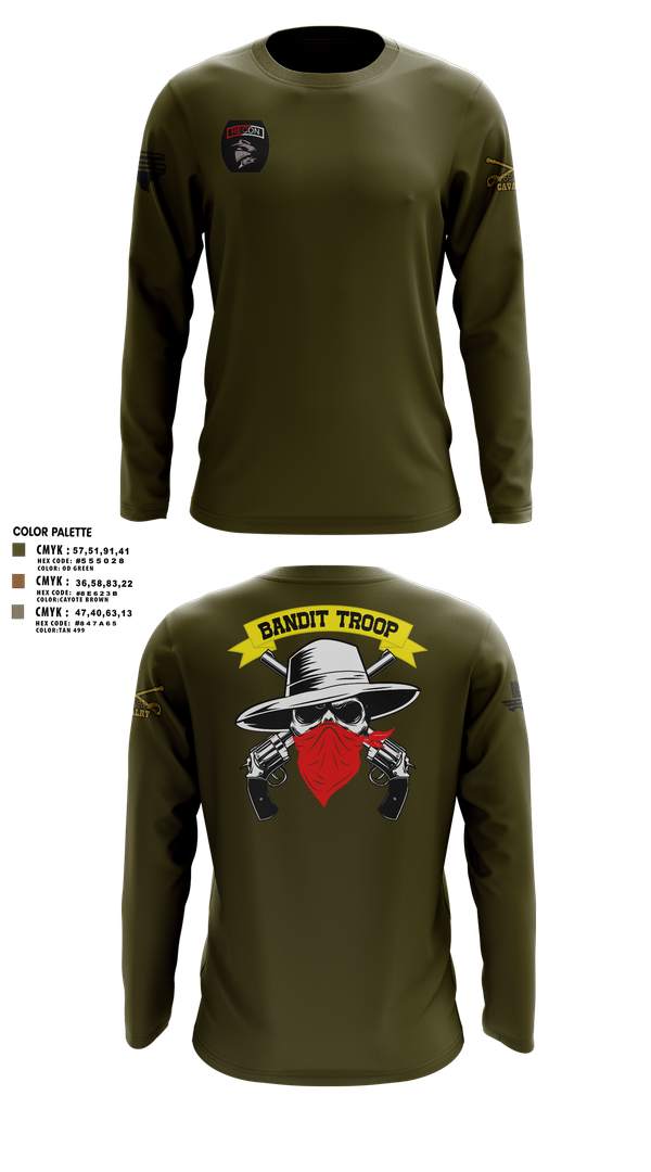 Long Sleeve Performance Shirt, 6-9 bandit troop, Army, Teamtime, Team time, sublimation, custom sports apparel, team uniforms, spirit wear, spiritwear, sports uniforms, custom shirts, team store, custom team store, fundraiser sports, apparel fundraiser