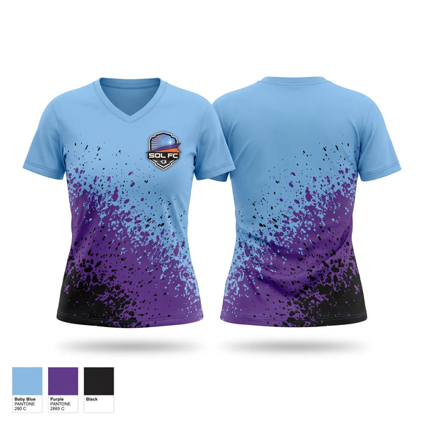 Womens Short Sleeve Vneck Shirt, Sol FC, Men's Soccer, Teamtime, Team time, sublimation, custom sports apparel, team uniforms, spirit wear, spiritwear, sports uniforms, custom shirts, team store, custom team store, fundraiser sports, apparel fundraiser