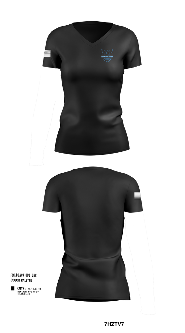Womens Short Sleeve Vneck Shirt, Blue Line Logix, Police, Teamtime, Team time, sublimation, custom sports apparel, team uniforms, spirit wear, spiritwear, sports uniforms, custom shirts, team store, custom team store, fundraiser sports, apparel fundraiser