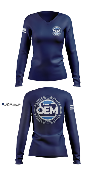 Oregon Emergency Management 48984222 Women's Long Sleeve V-neck Shirt - 1