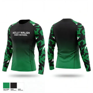 Long Sleeve Performance Shirt, Kelly Walsh High School, Swimming, Teamtime, Team time, sublimation, custom sports apparel, team uniforms, spirit wear, spiritwear, sports uniforms, custom shirts, team store, custom team store, fundraiser sports, apparel fundraiser