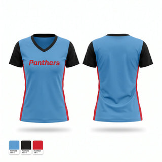 Womens Short Sleeve Vneck Shirt, Panthers, Track & Field, Teamtime, Team time, sublimation, custom sports apparel, team uniforms, spirit wear, spiritwear, sports uniforms, custom shirts, team store, custom team store, fundraiser sports, apparel fundraiser