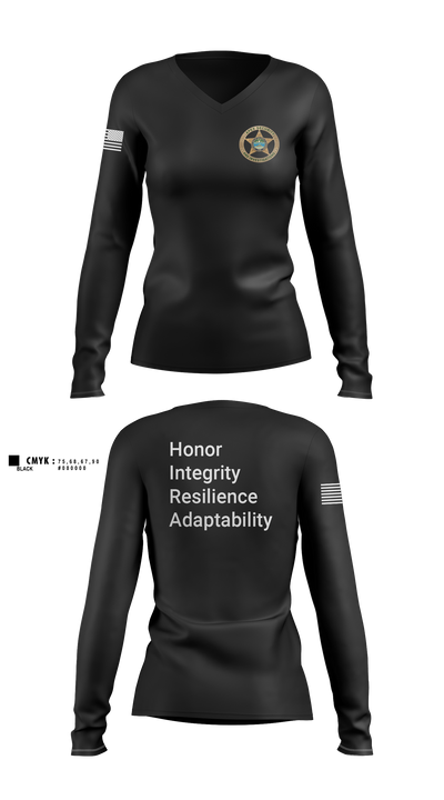 Apex Security and Investigations Women's Long Sleeve V-neck Shirt - 2
