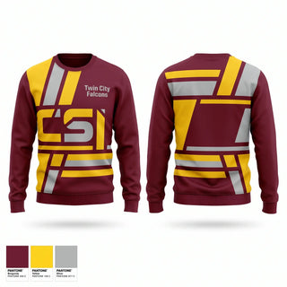 Crew Neck Sweatshirt, Twin City Falcons, Football, Teamtime, Team time, sublimation, custom sports apparel, team uniforms, spirit wear, spiritwear, sports uniforms, custom shirts, team store, custom team store, fundraiser sports, apparel fundraiser