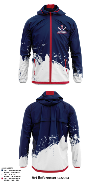 Harrisonburg Blue Streaks 12661126 Windbreaker - 1