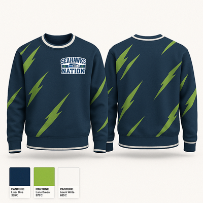 South Huntington Seahawks 58795977 Crew Neck Sweatshirt - 1