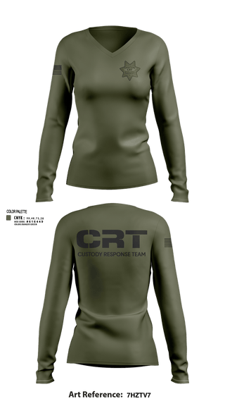 Womens Long Sleeve Vneck Shirt, Solano County Sheriff CRT, Police, Teamtime, Team time, sublimation, custom sports apparel, team uniforms, spirit wear, spiritwear, sports uniforms, custom shirts, team store, custom team store, fundraiser sports, apparel fundraiser