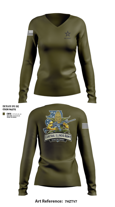 Central Illinois Company 28481614 Women's Long Sleeve V-neck Shirt - 100
