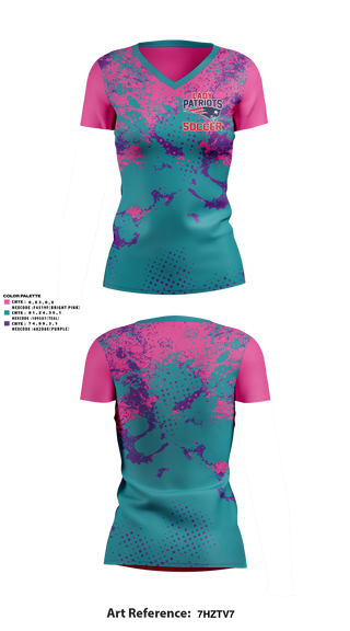 Womens Short Sleeve Vneck Shirt, Madison Middle Lady Patriots Soccer, Women's Soccer, Teamtime, Team time, sublimation, custom sports apparel, team uniforms, spirit wear, spiritwear, sports uniforms, custom shirts, team store, custom team store, fundraiser sports, apparel fundraiser