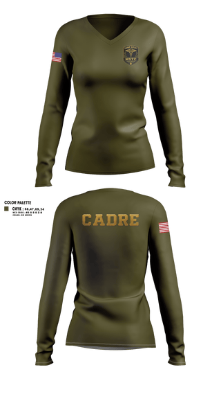 Womens Long Sleeve Vneck Shirt, Camp Ripley MSTC, Army, Teamtime, Team time, sublimation, custom sports apparel, team uniforms, spirit wear, spiritwear, sports uniforms, custom shirts, team store, custom team store, fundraiser sports, apparel fundraiser