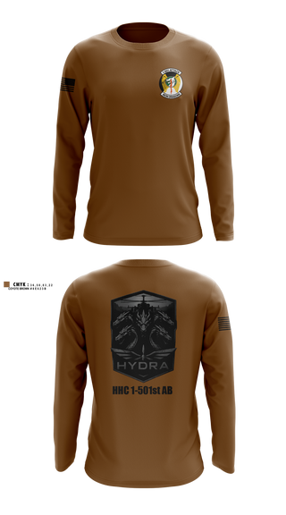 Long Sleeve Performance Shirt, HHC/1-501 AB, Army, Teamtime, Team time, sublimation, custom sports apparel, team uniforms, spirit wear, spiritwear, sports uniforms, custom shirts, team store, custom team store, fundraiser sports, apparel fundraiser