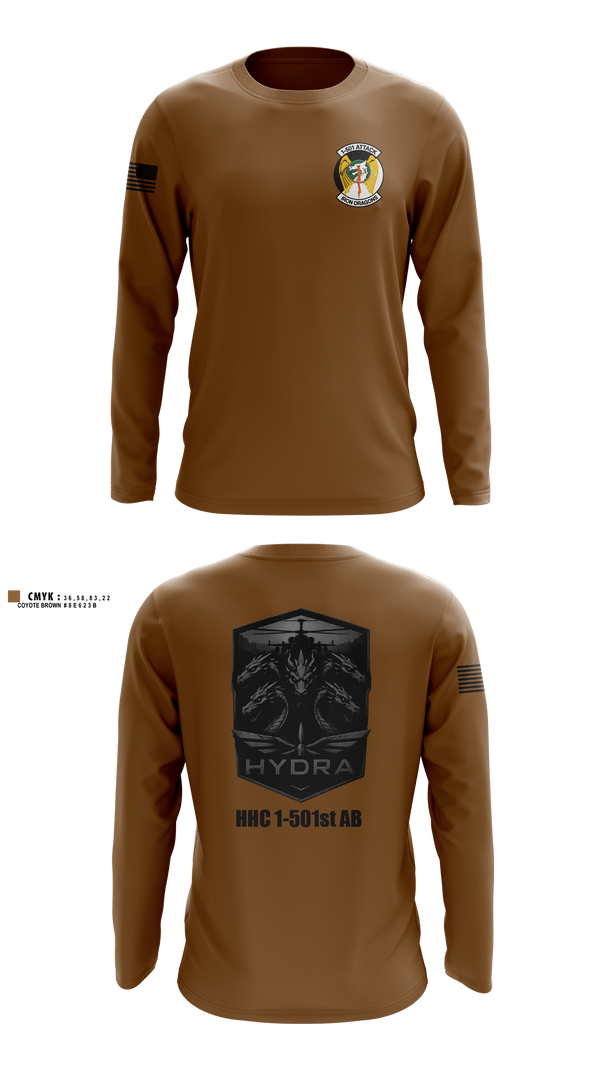 Long Sleeve Performance Shirt, HHC/1-501 AB, Army, Teamtime, Team time, sublimation, custom sports apparel, team uniforms, spirit wear, spiritwear, sports uniforms, custom shirts, team store, custom team store, fundraiser sports, apparel fundraiser