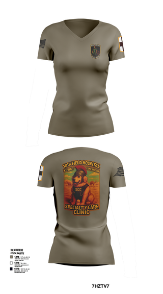 Womens Short Sleeve Vneck Shirt, SCC 10th Field Hospital, , Teamtime, Team time, sublimation, custom sports apparel, team uniforms, spirit wear, spiritwear, sports uniforms, custom shirts, team store, custom team store, fundraiser sports, apparel fundraiser