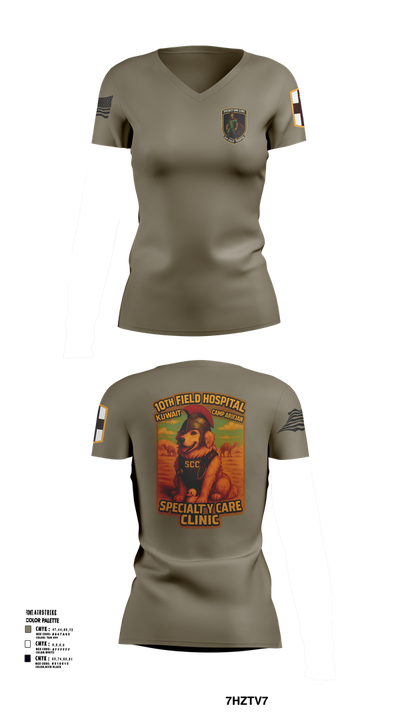 SCC 10th Field Hospital 86139824 Women's Short Sleeve V-neck Shirt - 103