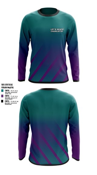 Long Sleeve Performance Shirt, Let’s Skate Charlotte, Cross Country, Teamtime, Team time, sublimation, custom sports apparel, team uniforms, spirit wear, spiritwear, sports uniforms, custom shirts, team store, custom team store, fundraiser sports, apparel fundraiser