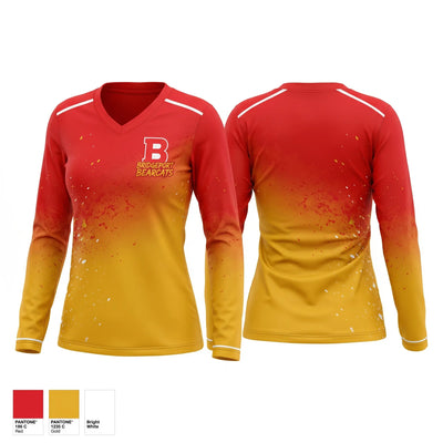 Bridgeport High School Basketball 84427267 Women's Long Sleeve V-neck Shirt - 1